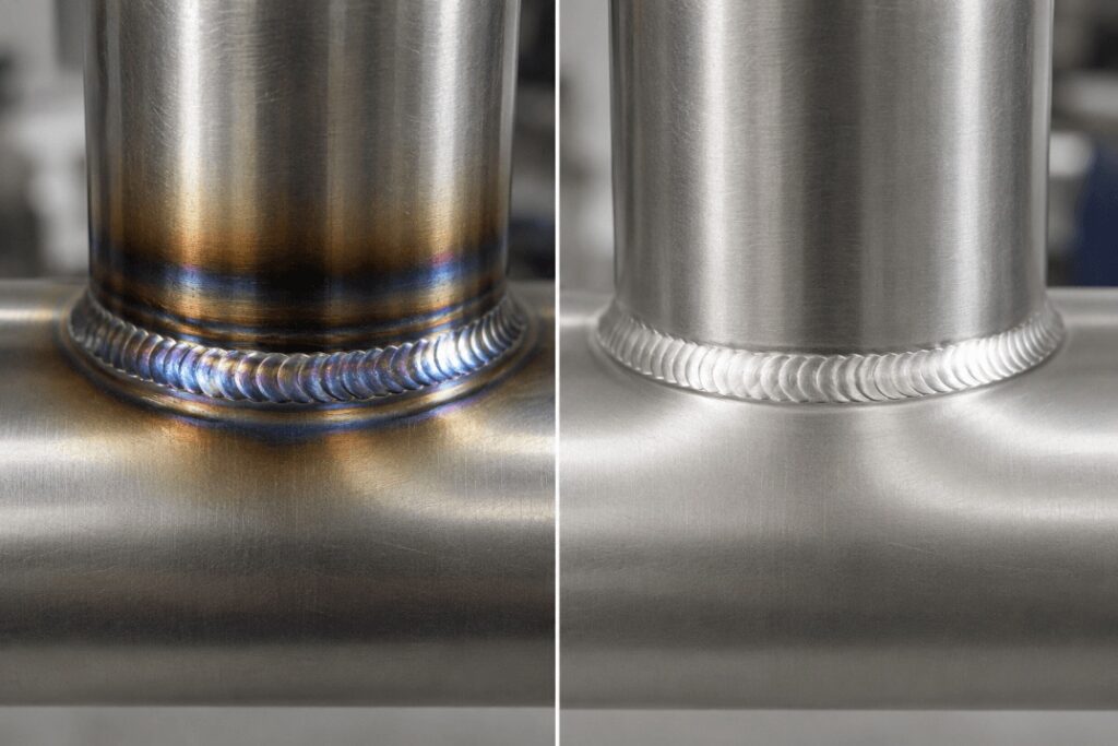 How to remove heat tint from stainless steel welds